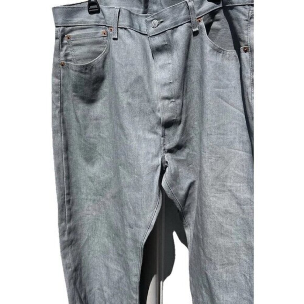 Levi's 501 Jeans Men's 42X32 Regular Fit Gray Denim Cotton Button Fly Straight